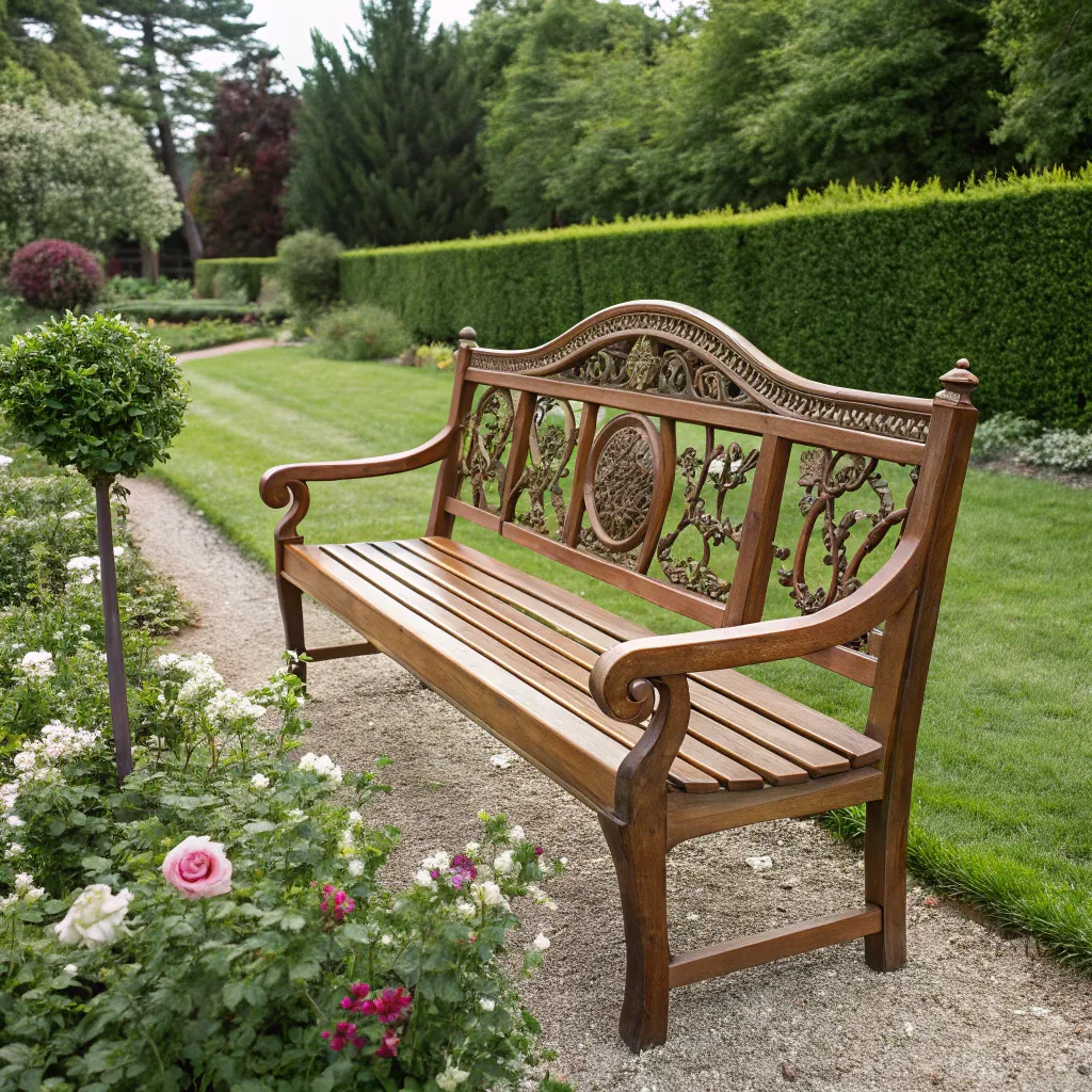 Handcrafted garden bench